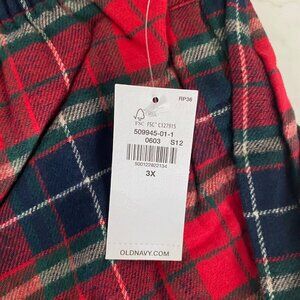 New with Tags Old Navy Plus Size Flannel Pants, red Plaid, size 3X
